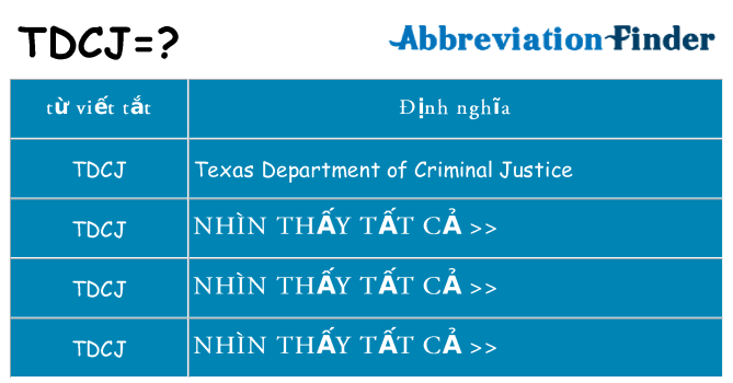 tdcj hiện những gì đứng cho