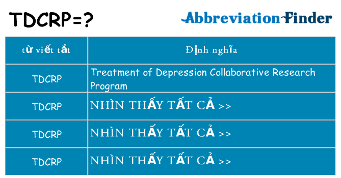 tdcrp hiện những gì đứng cho