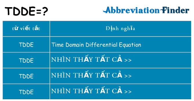 tdde hiện những gì đứng cho