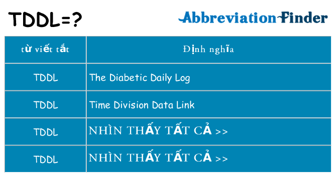 tddl hiện những gì đứng cho