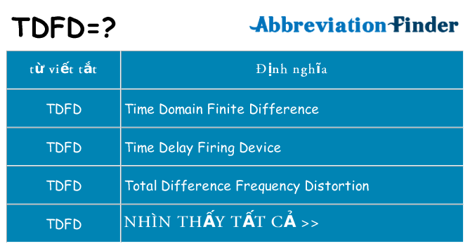tdfd hiện những gì đứng cho