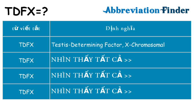 tdfx hiện những gì đứng cho