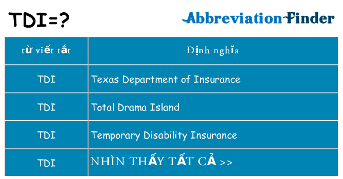 tdi hiện những gì đứng cho