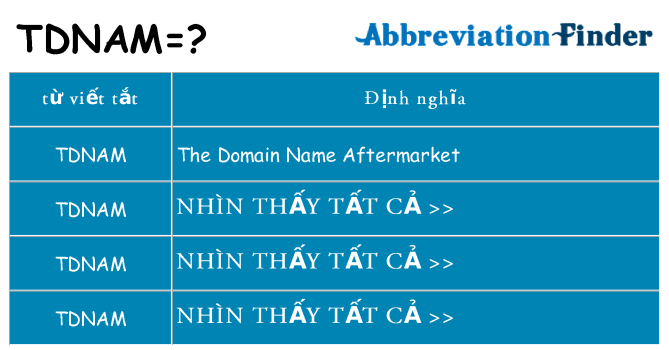 tdnam hiện những gì đứng cho