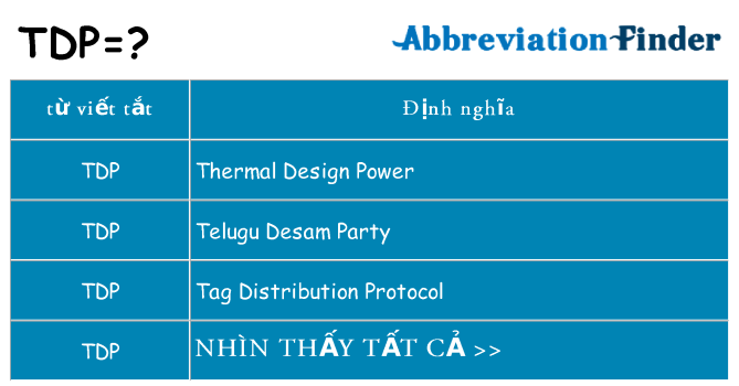 tdp hiện những gì đứng cho