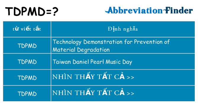 tdpmd hiện những gì đứng cho