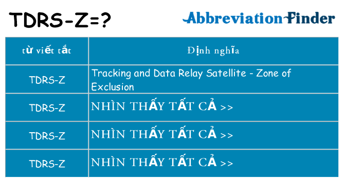 tdrs-z hiện những gì đứng cho