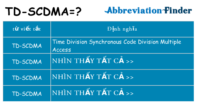 td-scdma hiện những gì đứng cho