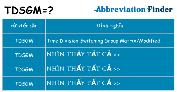 tdsgm hiện những gì đứng cho
