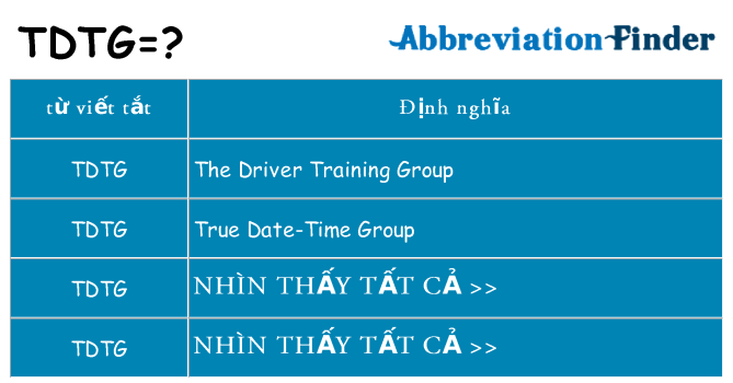 tdtg hiện những gì đứng cho