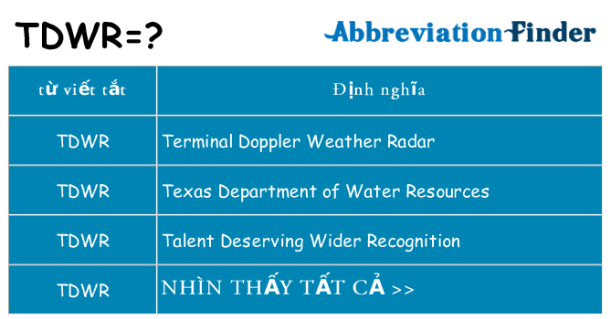 tdwr hiện những gì đứng cho