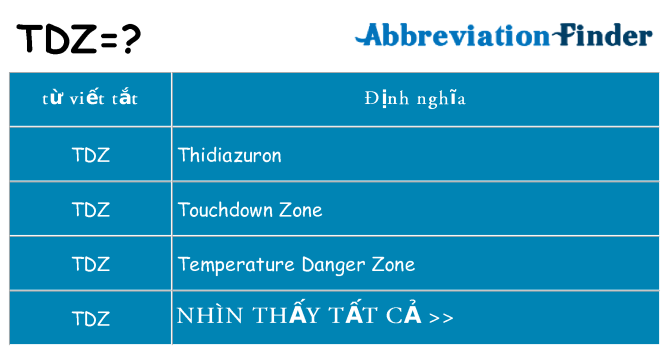 tdz hiện những gì đứng cho