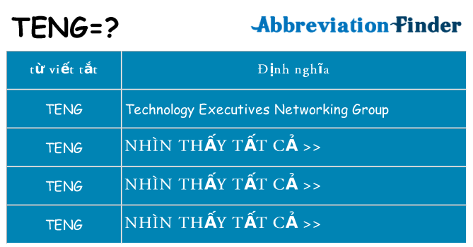 teng hiện những gì đứng cho
