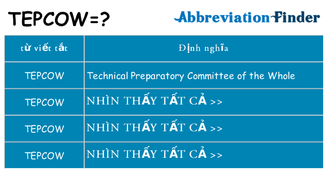 tepcow hiện những gì đứng cho