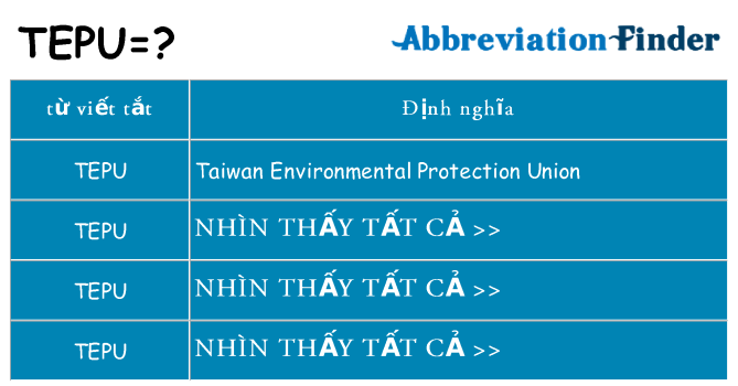 tepu hiện những gì đứng cho