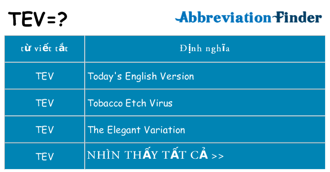 tev hiện những gì đứng cho
