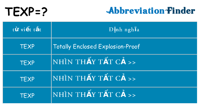 texp hiện những gì đứng cho