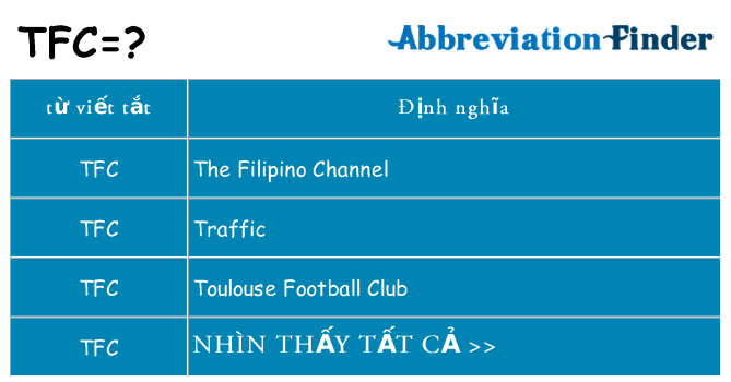 tfc hiện những gì đứng cho