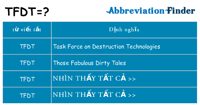 tfdt hiện những gì đứng cho