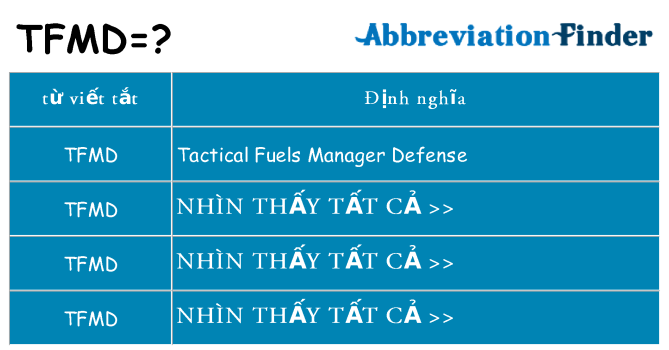 tfmd hiện những gì đứng cho