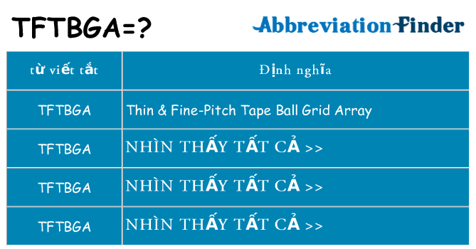 tftbga hiện những gì đứng cho