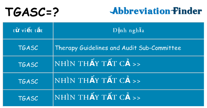 tgasc hiện những gì đứng cho