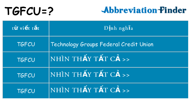 tgfcu hiện những gì đứng cho