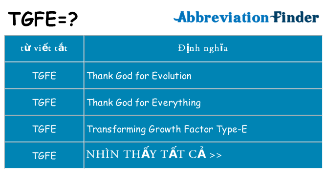 tgfe hiện những gì đứng cho