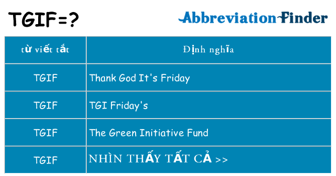 tgif hiện những gì đứng cho