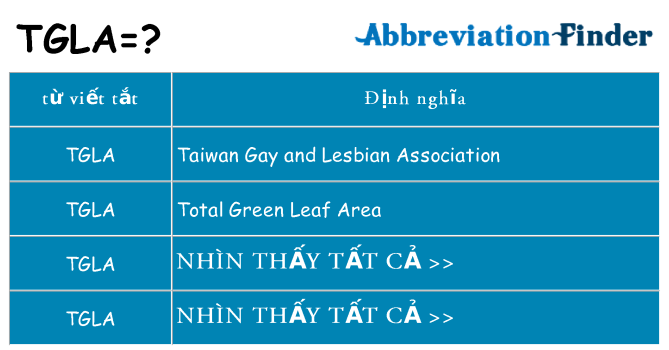 tgla hiện những gì đứng cho