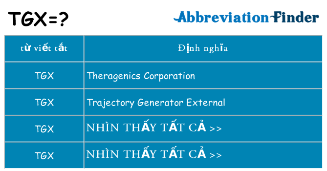 tgx hiện những gì đứng cho