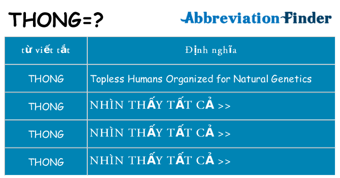 thong hiện những gì đứng cho