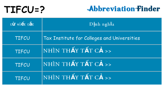 tifcu hiện những gì đứng cho