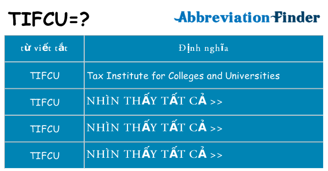 tifcu hiện những gì đứng cho