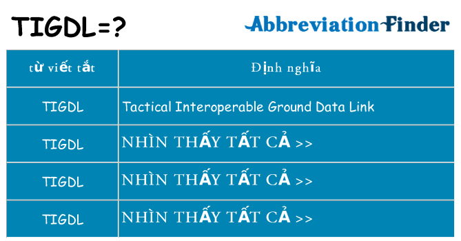 tigdl hiện những gì đứng cho
