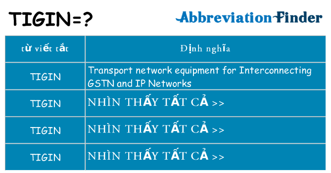 tigin hiện những gì đứng cho