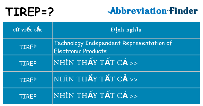 tirep hiện những gì đứng cho