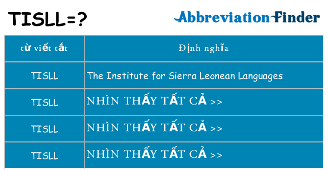 tisll hiện những gì đứng cho