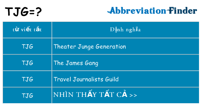 tjg hiện những gì đứng cho