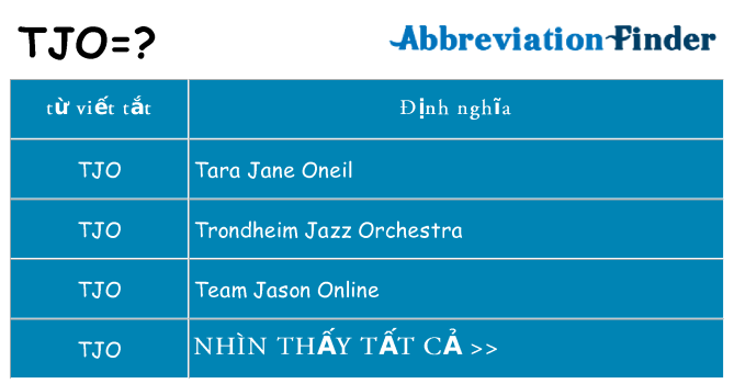 tjo hiện những gì đứng cho