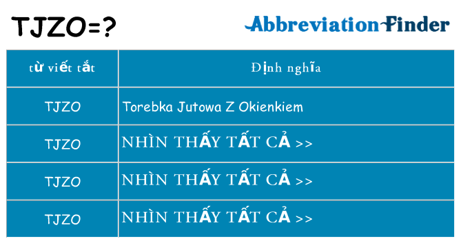tjzo hiện những gì đứng cho