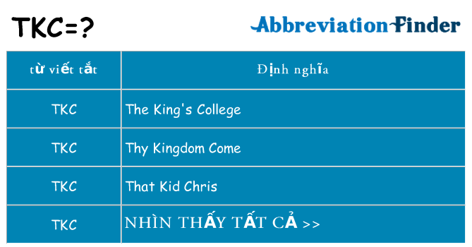 tkc hiện những gì đứng cho