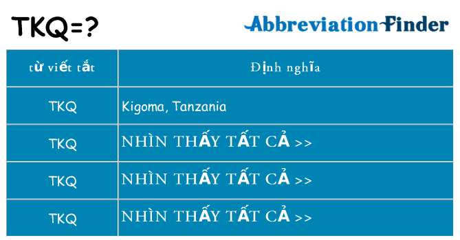 tkq hiện những gì đứng cho