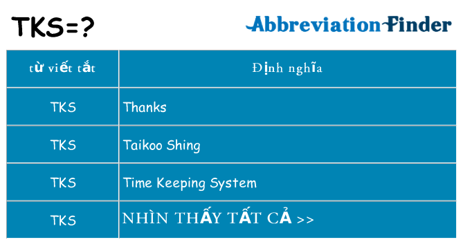 tks hiện những gì đứng cho