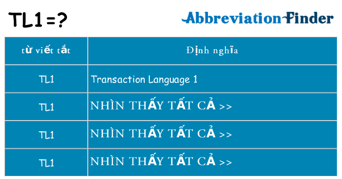 tl1 hiện những gì đứng cho