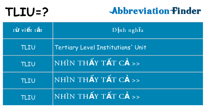 tliu hiện những gì đứng cho