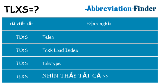 tlxs hiện những gì đứng cho