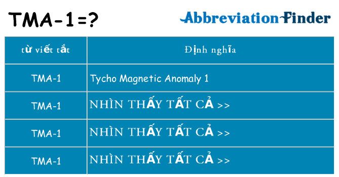 tma-1 hiện những gì đứng cho