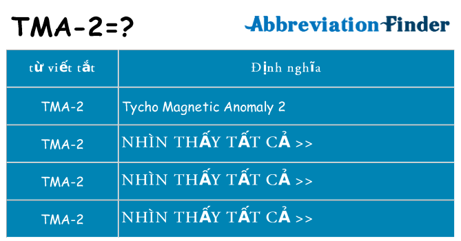 tma-2 hiện những gì đứng cho