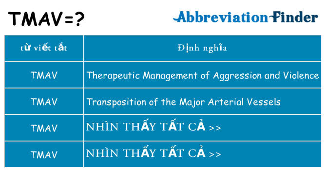 tmav hiện những gì đứng cho